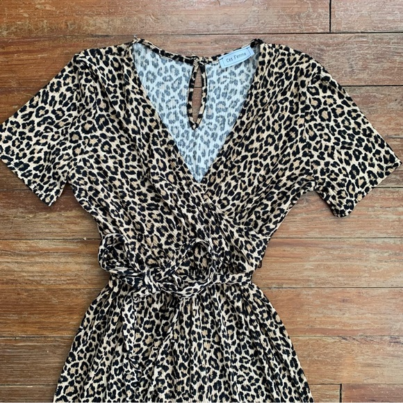 Ces Femme Animal Print Wide Leg Romper Jumpsuit - Picture 9 of 10